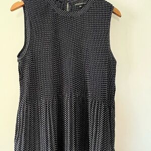 Adrianna Papell Navy and White Polka Dot Dress